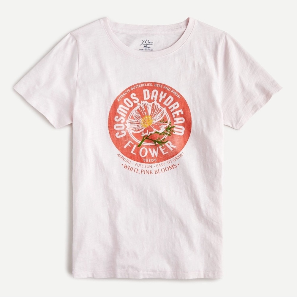 NWT J. CREW VINTAGE COTTON COSMOS DAYDREAM FLOWER TEE, M - Picture 3 of 10